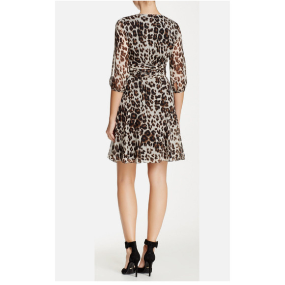 Diane Von Furstenberg DVF Sz 4 Animal Print Silk Dress, 3/4 Length Sleeve A60 - Picture 2 of 11